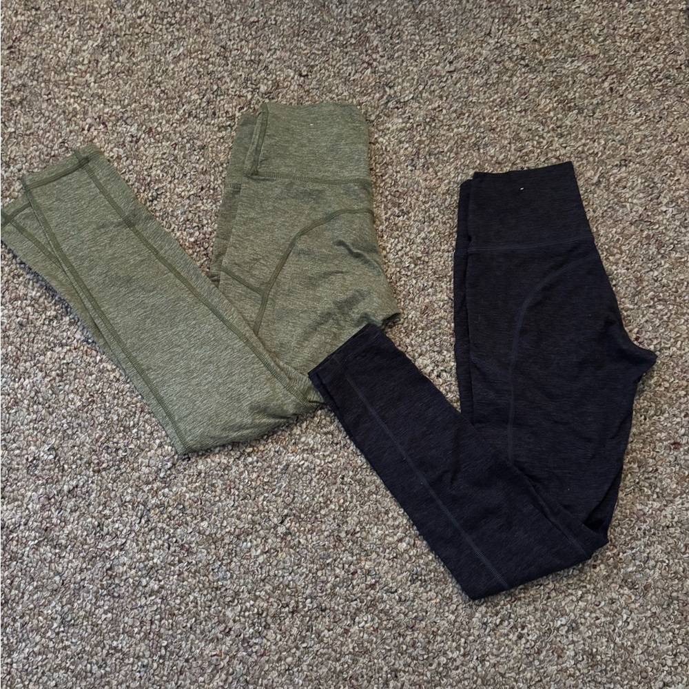 Aerie Olive and Navy Leggings Full-Length Cotton Blend